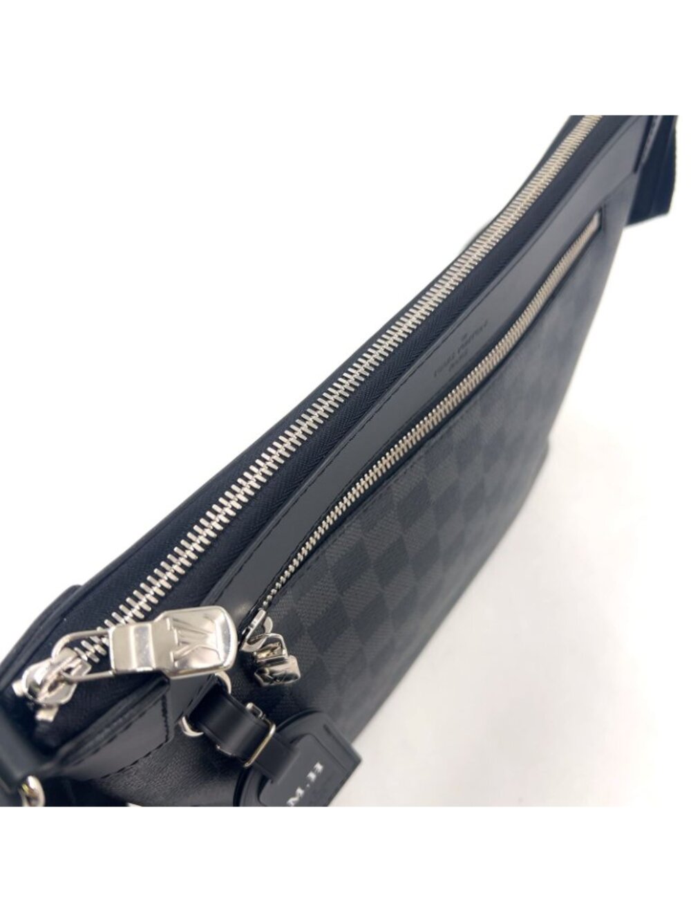 Louis Vuitton Mick PM Damier Graphite Initial Leather Black Shoulder Bag Silver - Picture 12 of 14